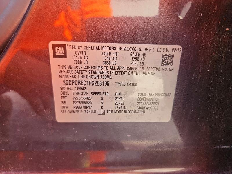 Aukcja sprzedaży 2015 Chevrolet Silverado, vin: 3GCPCREC1FG293196, numer aukcji: 68162336