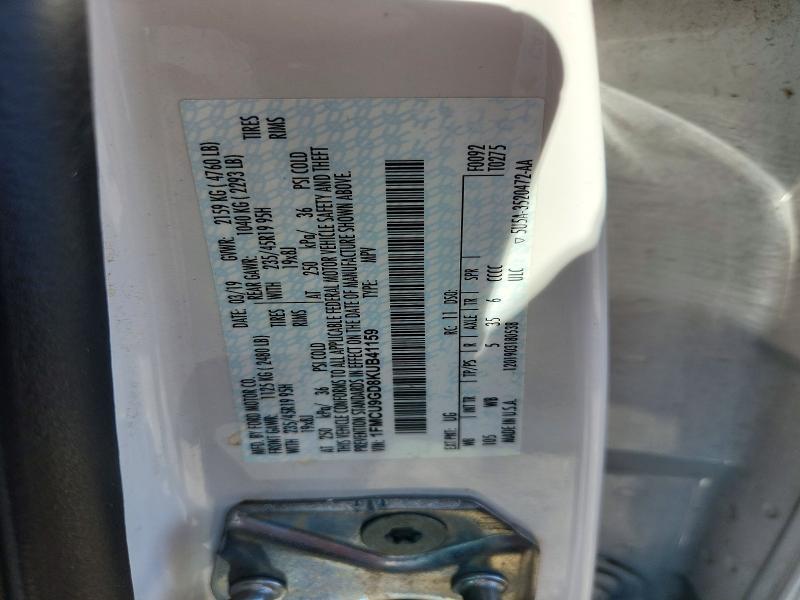 Aukcja sprzedaży 2019 Ford Escape, vin: 1FMCU9GD8KUB41159, numer aukcji: 69455946