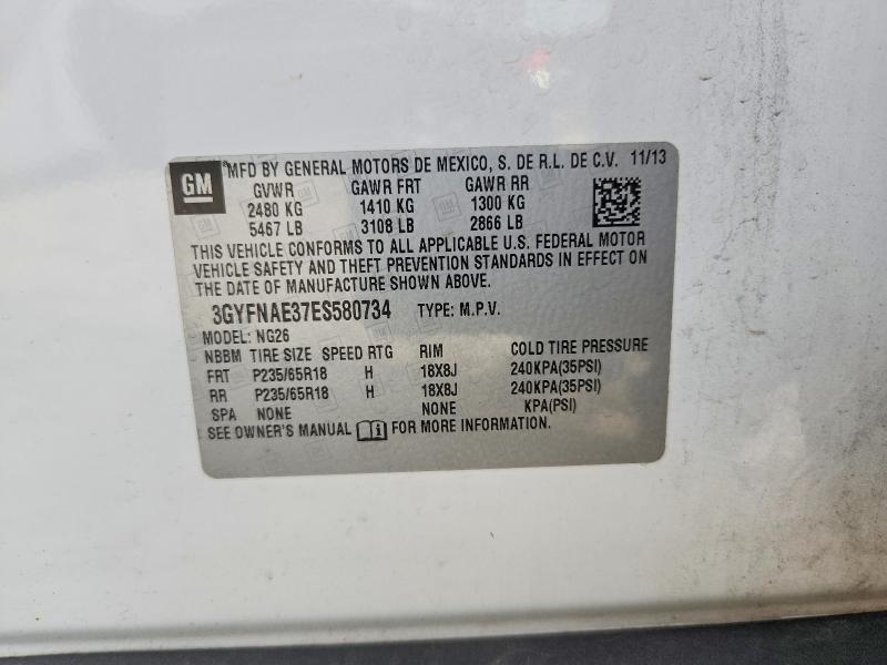 2014 Cadillac Srx მანქანა იყიდება აუქციონზე, vin: 3GYFNAE37ES580734, აუქციონის ნომერი: 67202356