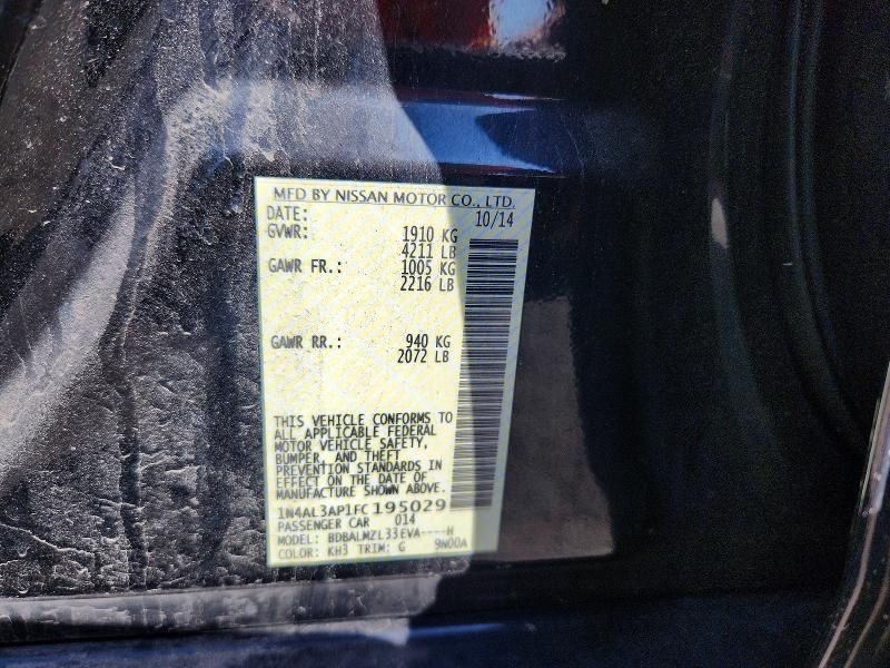 68667026 :رقم المزاد ، 1N4AL3AP1FC195029 vin ، 2015 Nissan Altima مزاد بيع