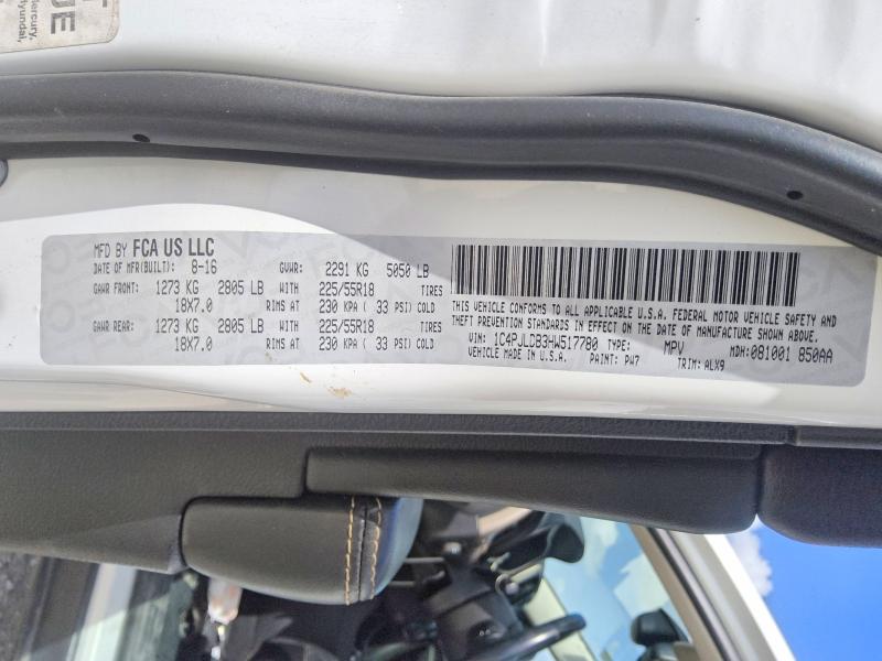 Продажа на аукционе авто 2017 Jeep Cherokee, vin: 1C4PJLDB3HW517780, номер лота: 69102776