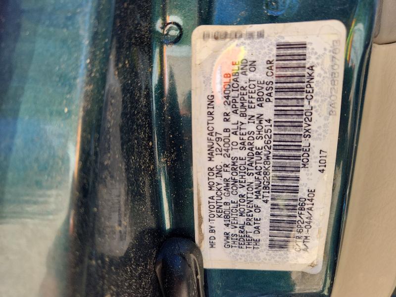 Aukcja sprzedaży 1998 Toyota Camry, vin: 4T1BG28K8WU262514, numer aukcji: 70484036