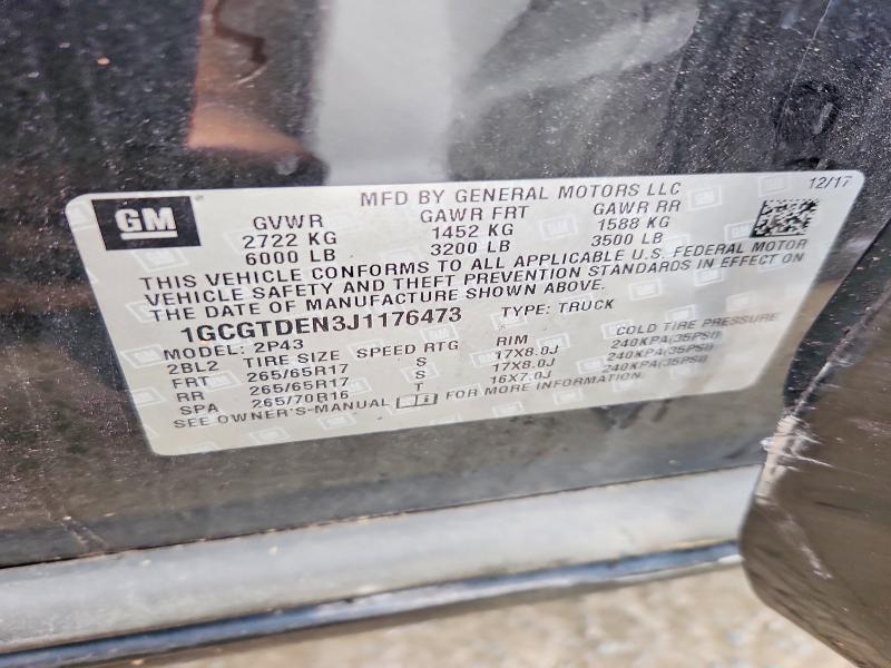 Продажа на аукционе авто 2018 Chevrolet Colorado, vin: 1GCGTDEN3J1176473, номер лота: 68923136