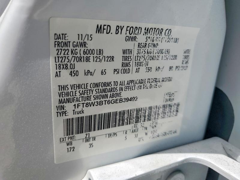 Продажа на аукционе авто 2016 Ford F350, vin: 1FT8W3BT6GEB39492, номер лота: 67650026