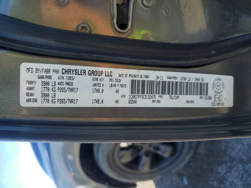 67434456 :رقم المزاد ، 1C6RD7FP3CS152475 vin ، 2012 Dodge Ram 1500 مزاد بيع