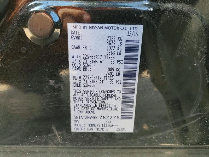 Продажа на аукционе авто 2016 Nissan Rogue, vin: 5N1AT2MV4GC787276, номер лота: 69522456