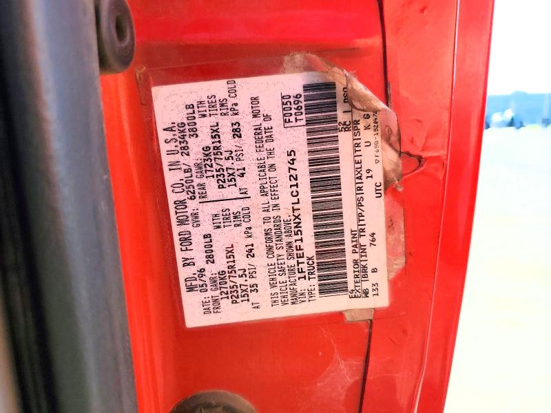 Aukcja sprzedaży 1996 Ford F150, vin: 1FTEF15NXTLC12745, numer aukcji: 67248566