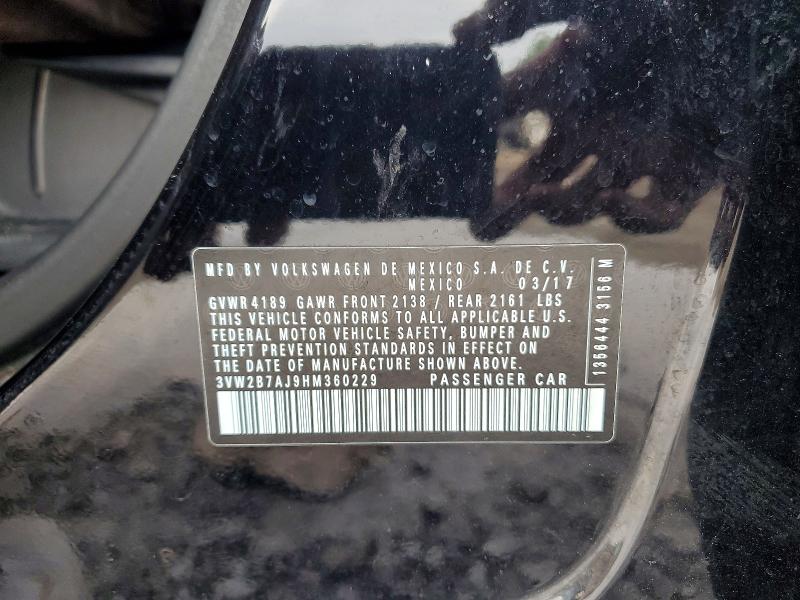 Продажа на аукционе авто 2017 Volkswagen Jetta, vin: 3VW2B7AJ9HM360229, номер лота: 69170776