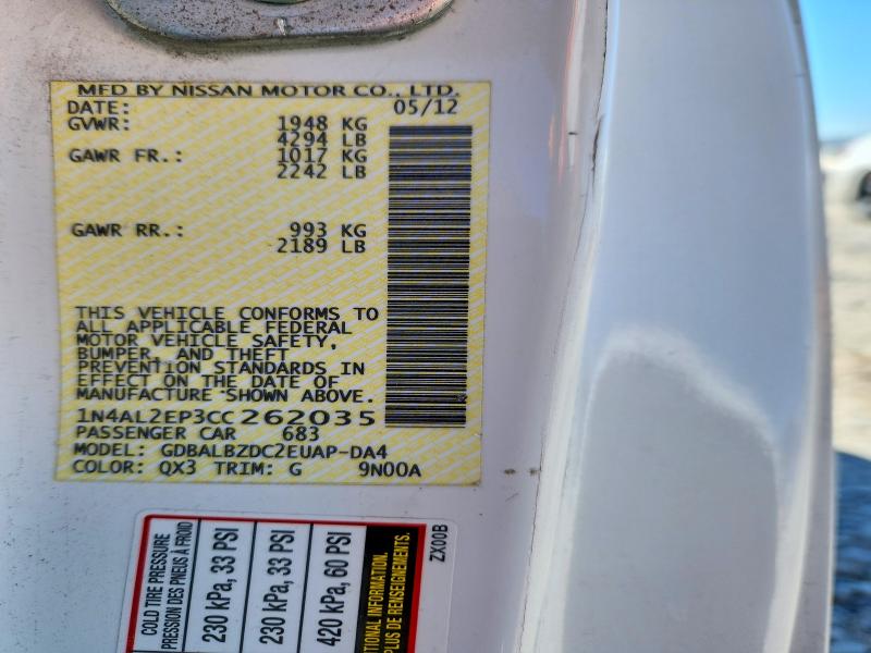 Aukcja sprzedaży 2012 Nissan Altima, vin: 1N4AL2EP3CC262035, numer aukcji: 70364576