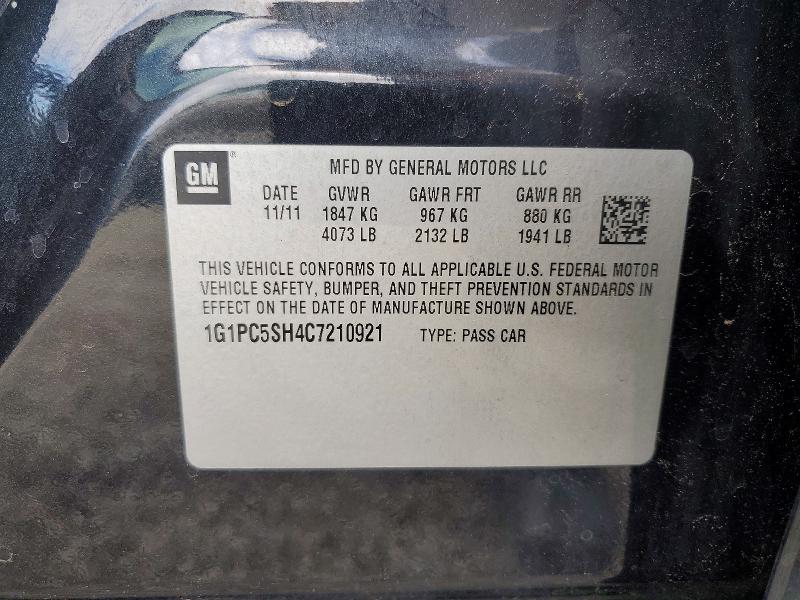 Aukcja sprzedaży 2012 Chevrolet Cruze, vin: 1G1PC5SH4C7210921, numer aukcji: 67370766