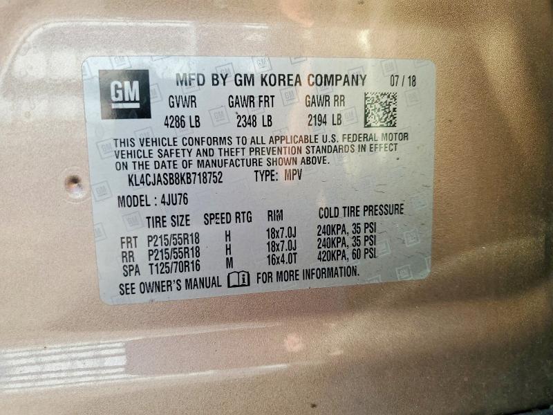 Продаж на аукціоні авто 2019 Buick Encore, vin: KL4CJASB8KB718752, номер лоту: 70532656