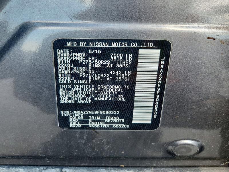 Aukcja sprzedaży 2015 Infiniti Qx80, vin: JN8AZ2NE9F9086332, numer aukcji: 70892596