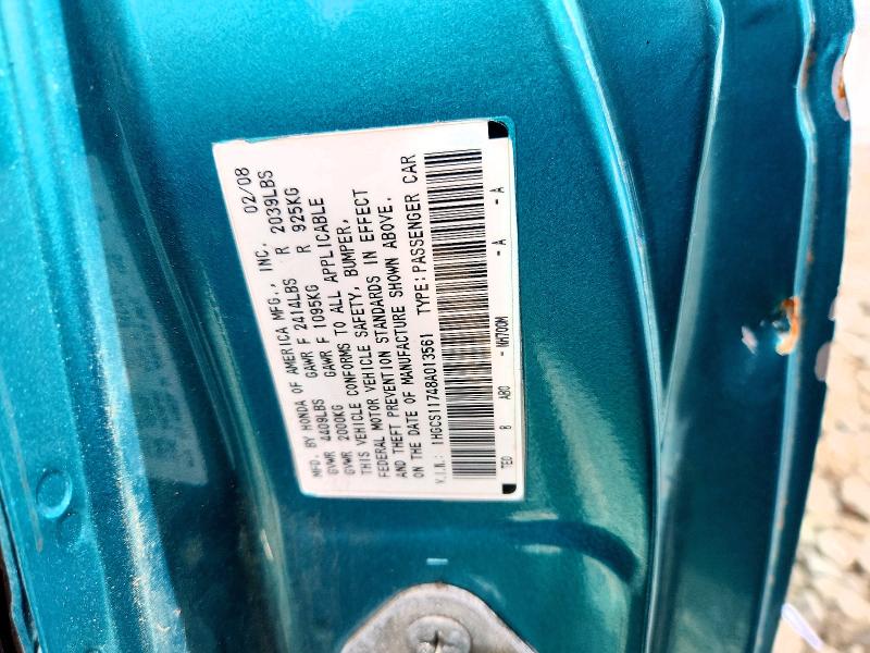 Продажа на аукционе авто 2008 Honda Accord Ex, vin: 1HGCS11748A013561, номер лота: 70433696