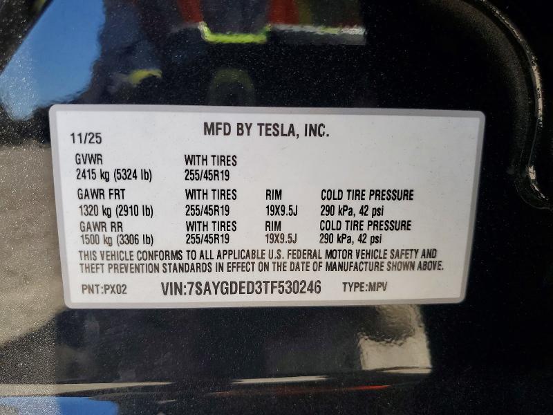 67043986 :رقم المزاد ، 7SAYGDED3TF530246 vin ، 2026 Tesla Model Y مزاد بيع