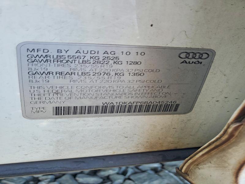 Aukcja sprzedaży 2011 Audi Q5, vin: WA1DKAFP6BA045246, numer aukcji: 68249496