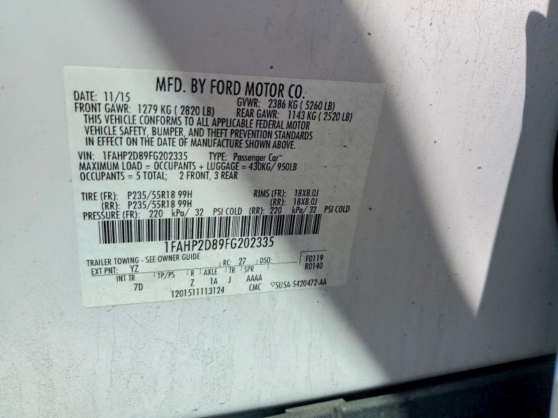 Aukcja sprzedaży 2015 Ford Taurus, vin: 1FAHP2D89FG202335, numer aukcji: 68544936