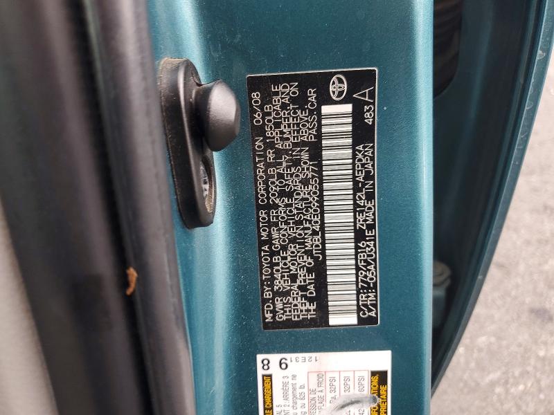 Продаж на аукціоні авто 2009 Toyota Corolla, vin: JTDBL40E099055771, номер лоту: 67410506