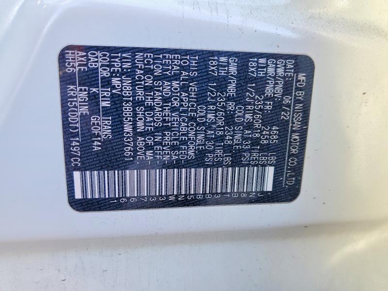 Продаж на аукціоні авто 2022 Nissan Rogue, vin: JN8BT3BB5NW337661, номер лоту: 70659956