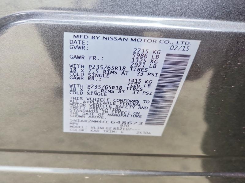 Aukcja sprzedaży 2015 Nissan Pathfinder, vin: 5N1AR2MM4FC648673, numer aukcji: 69848836
