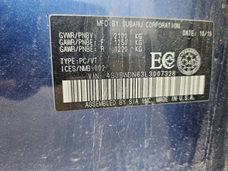 Aukcja sprzedaży 2020 Subaru Legacy, vin: 4S3BWDN63L3007328, numer aukcji: 68870706