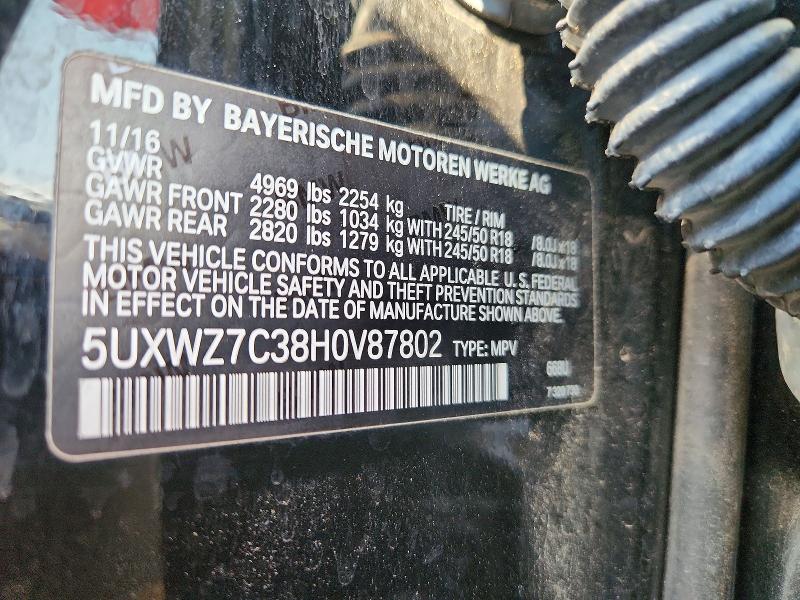 Aukcja sprzedaży 2017 Bmw X3, vin: 5UXWZ7C38H0V87802, numer aukcji: 69733166