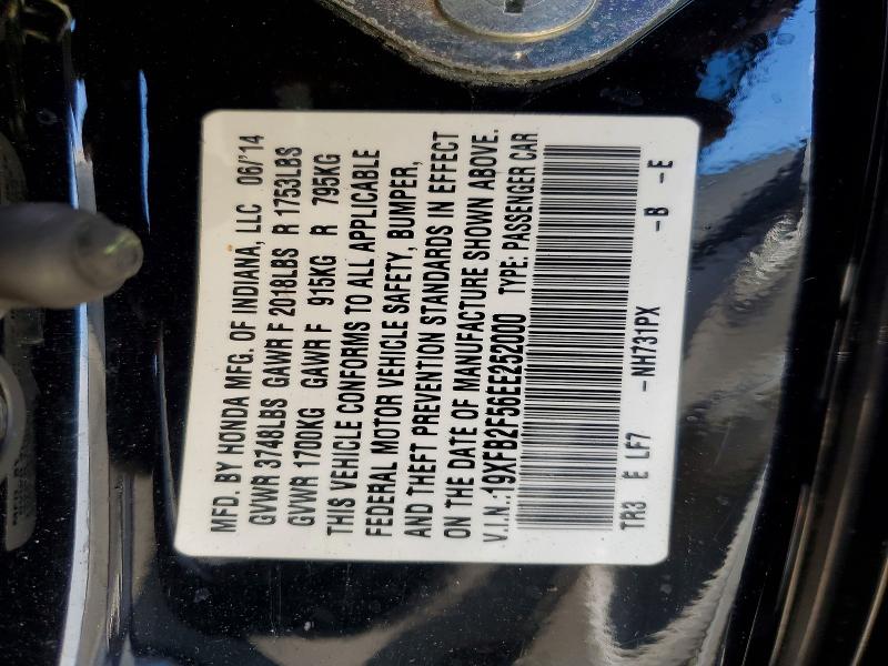 68951316 :رقم المزاد ، 19XFB2F56EE252000 vin ، 2014 Honda Civic مزاد بيع