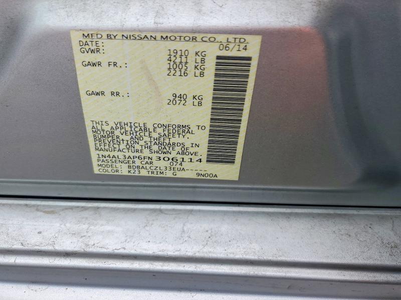 65641156 :رقم المزاد ، 1N4AL3AP6FN306114 vin ، 2015 Nissan Altima مزاد بيع