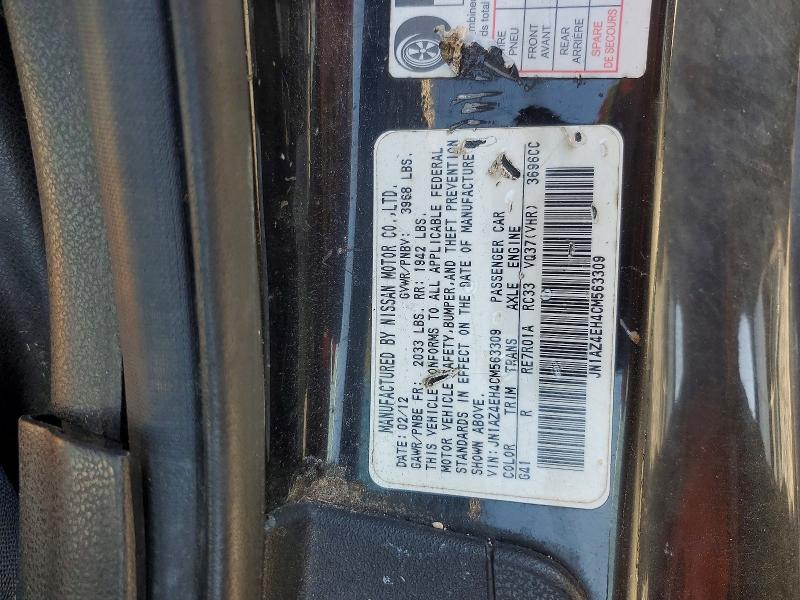 Aukcja sprzedaży 2012 Nissan 370z, vin: JN1AZ4EH4CM563309, numer aukcji: 70697316