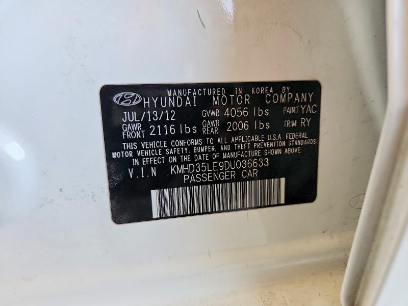 Auction sale of the 2013 Hyundai Elantra Gt, vin: KMHD35LE9DU036633, lot number: 70150146