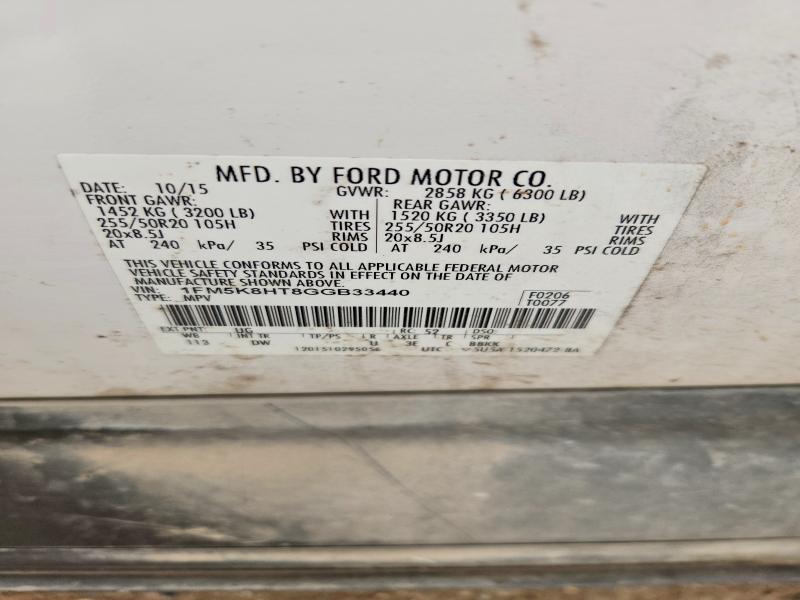 Продаж на аукціоні авто 2016 Ford Explorer, vin: 1FM5K8HT8GGB33440, номер лоту: 69791786