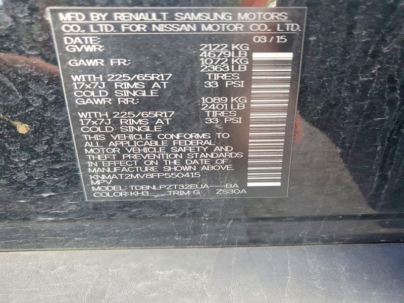Aukcja sprzedaży 2015 Nissan Rogue, vin: KNMAT2MV8FP550415, numer aukcji: 70972846