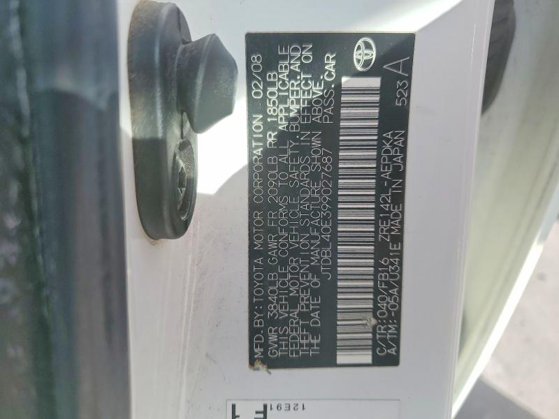 Продаж на аукціоні авто 2009 Toyota Corolla, vin: JTDBL40E399027687, номер лоту: 68330726