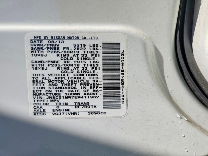 Продажа на аукционе авто 2014 Infiniti Qx70, vin: JN8CS1MW7EM411962, номер лота: 67691226