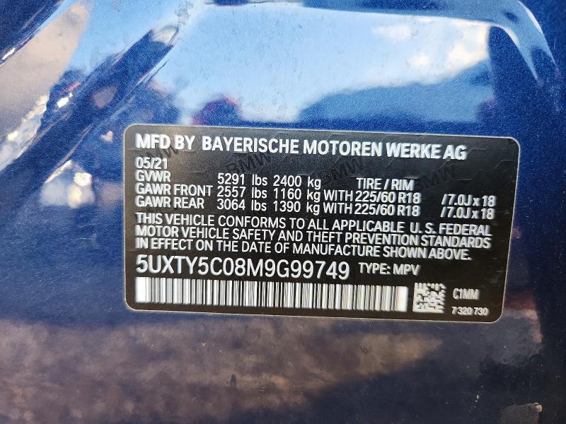 Aukcja sprzedaży 2021 Bmw X3, vin: 5UXTY5C08M9G99749, numer aukcji: 68048276