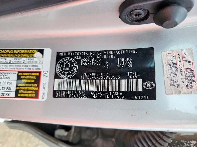 Продажа на аукционе авто 2009 Toyota Camry, vin: 4T1BE46K09U880905, номер лота: 68843906