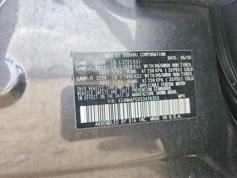 Продажа на аукционе авто 2025 Subaru Ascent, vin: 4S4WMAPDXS3426353, номер лота: 68174846