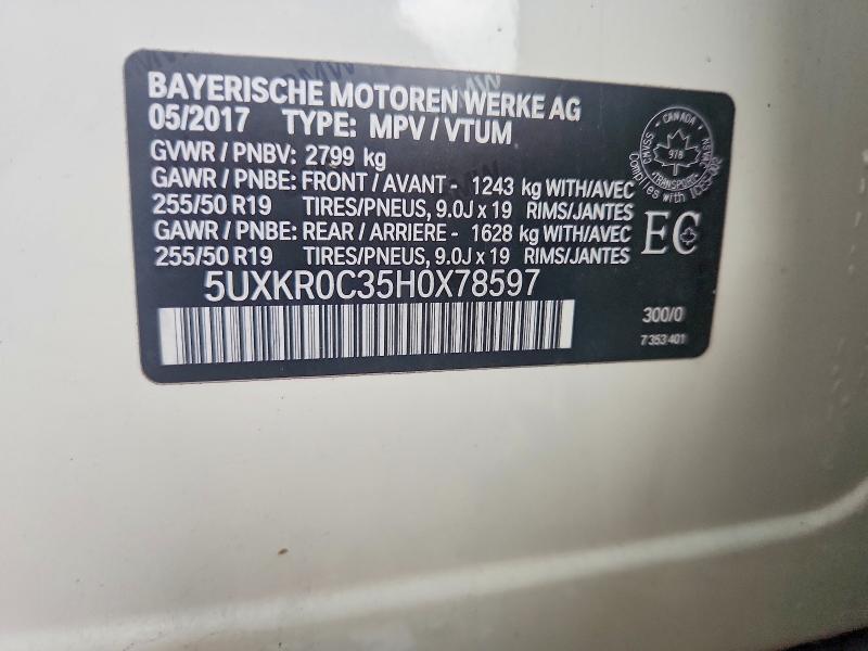 Aukcja sprzedaży 2017 Bmw X5, vin: 5UXKR0C35H0X78597, numer aukcji: 66909176