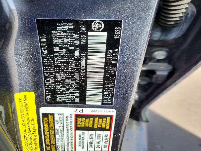 Aukcja sprzedaży 2012 Toyota Camry, vin: 4T1BF1FK1CU060948, numer aukcji: 70055256