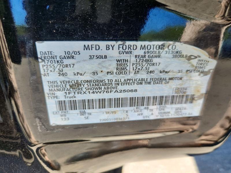 Продажа на аукционе авто 2006 Ford F150, vin: 1FTRX14W76FA25068, номер лота: 67675146