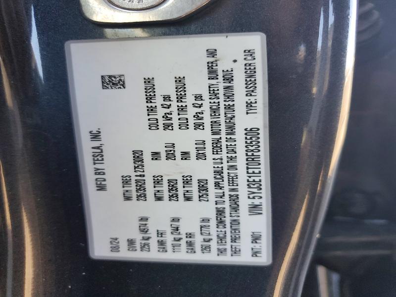 Продажа на аукционе авто 2024 Tesla Model 3, vin: 5YJ3E1ET0RF835506, номер лота: 67734476