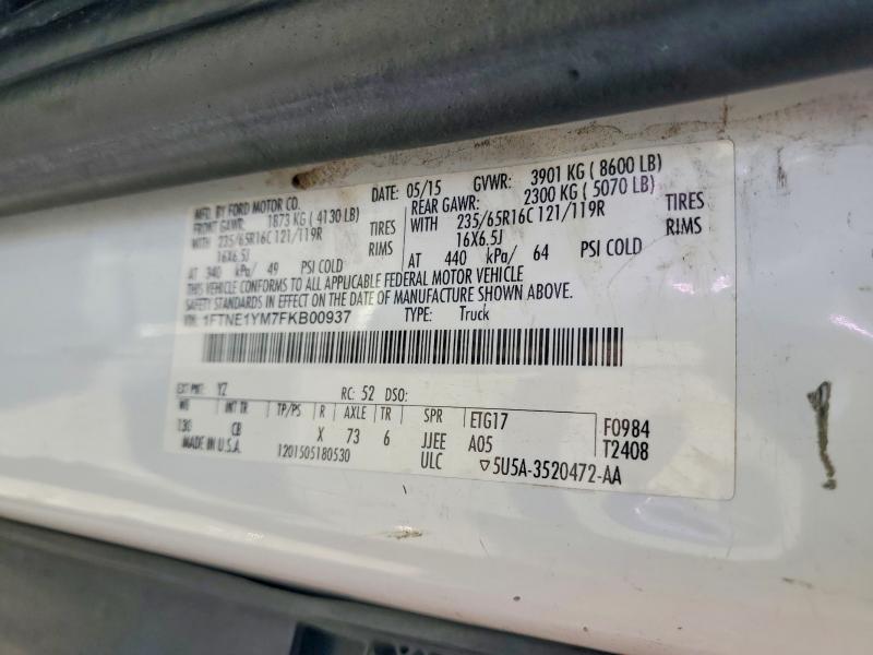Auction sale of the 2015 Ford Transit, vin: 1FTNE1YM7FKB00937, lot number: 68809956