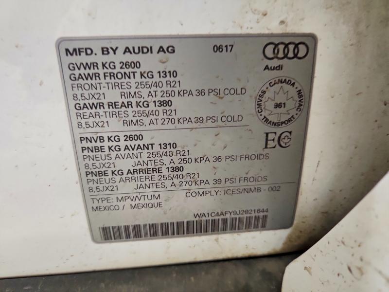 Продажа на аукционе авто 2018 Audi Sq5, vin: WA1C4AFY9J2021644, номер лота: 70650206