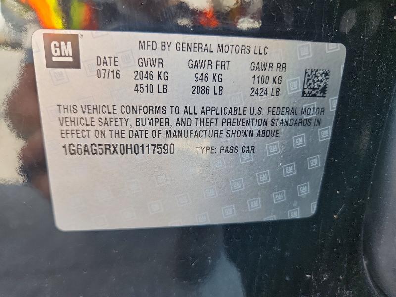 Продаж на аукціоні авто 2017 Cadillac Ats, vin: 1G6AG5RX0H0117590, номер лоту: 71014896