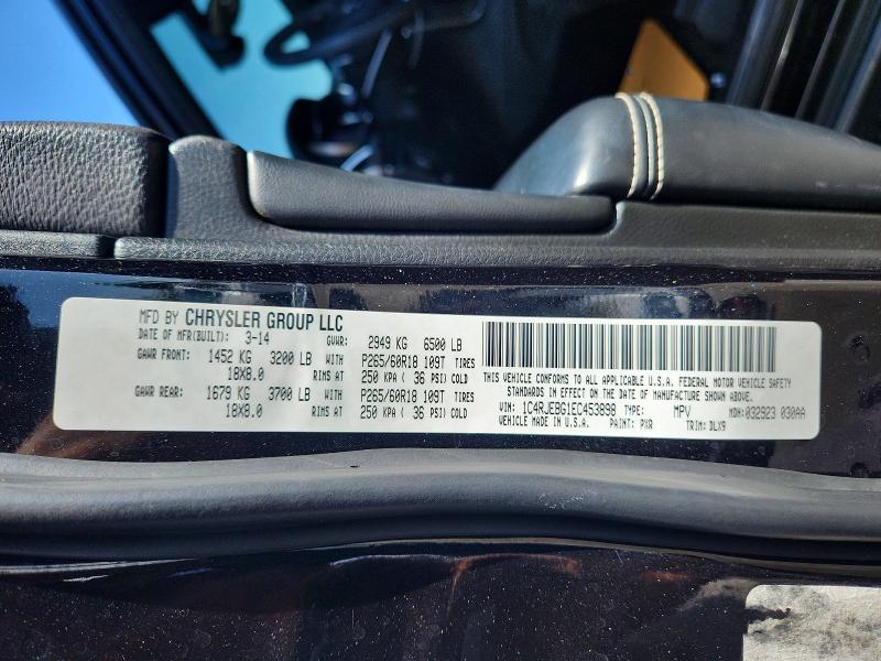 69808156 :رقم المزاد ، 1C4RJEBG1EC453898 vin ، 2014 Jeep Grand Cherokee مزاد بيع