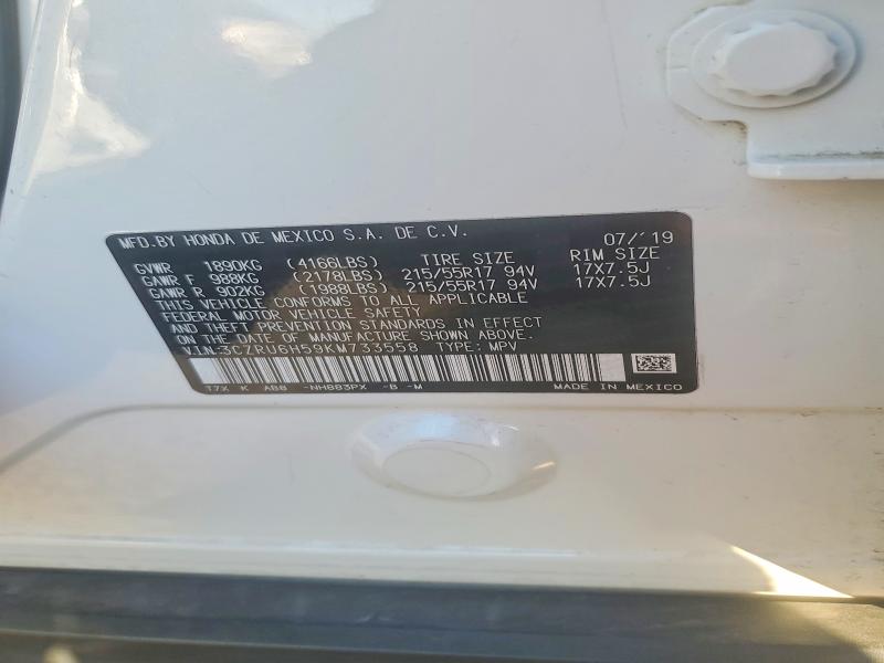 2019 Honda Hr-v მანქანა იყიდება აუქციონზე, vin: 3CZRU6H59KM733558, აუქციონის ნომერი: 70489076
