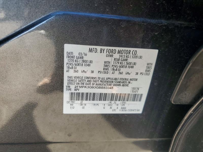 Aukcja sprzedaży 2016 Ford Edge, vin: 2FMPK3G93GBB53345, numer aukcji: 67456736