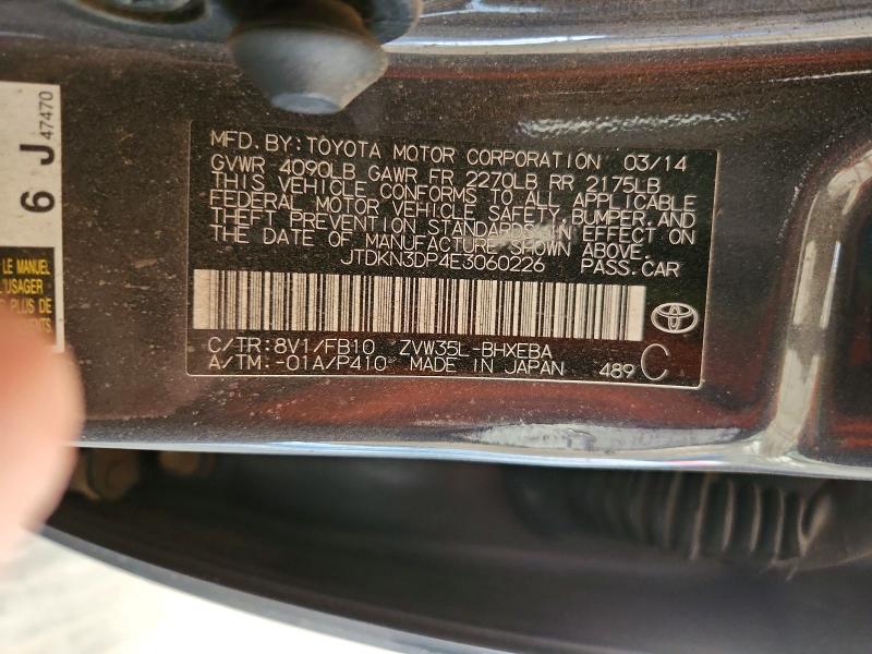 68826176 :رقم المزاد ، JTDKN3DP4E3060226 vin ، 2014 Toyota Prius Plug-in Hybrid مزاد بيع