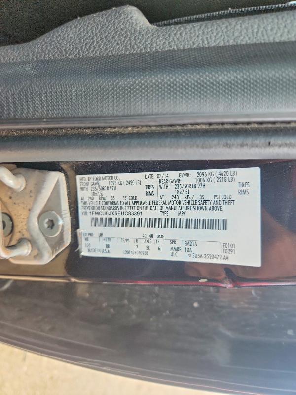 Продаж на аукціоні авто 2014 Ford Escape, vin: 1FMCU0JX5EUC83391, номер лоту: 67429786