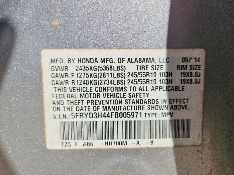 Продажа на аукционе авто 2015 Acura Mdx, vin: 5FRYD3H44FB005971, номер лота: 68726486