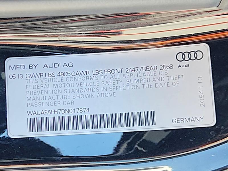Aukcja sprzedaży 2013 Audi A5, vin: WAUAFAFH7DN017874, numer aukcji: 70109226